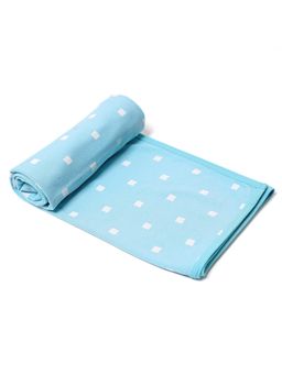 TIDY SLEEP - Blue Polka Jersey Swaddle