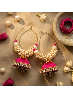 Ruby Raang Studio - White Oversized Jhumki Earrings
