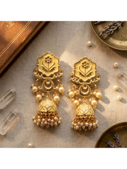 Ruby Raang Studio - Gold Jhumki Earrings