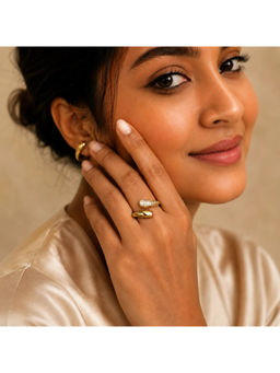 Ruby Raang Studio - White Bypass Dome and Pave Ring