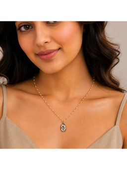 Ruby Raang Studio - Chaand Oval Shell Pendant Necklace - Gold