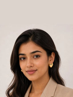 Ruby Raang Studio - Gold High-Polish Puffed Heart Stud Earrings