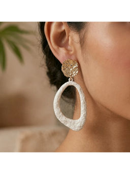 Ruby Raang Studio - Multi-Color Hammered Oval Loop Drop Earrings