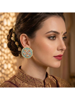 Ruby Raang Studio - Multi-Color Aasman Kundan Stud Earrings