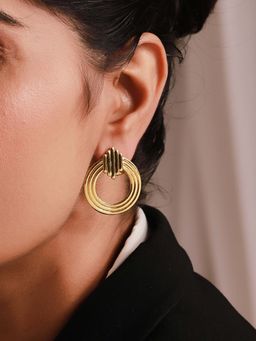 Voylla - Woven Wonder Fluted Interlinked Earrings
