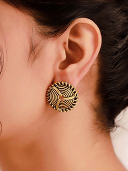 Voylla - Woven Wonder Swirled Stud Earrings