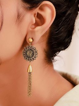 Voylla - Woven Wonder Coiled Twisted Mismatched Dangler Earrings