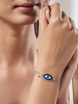 Voylla - Boho Tribe Evil Eye Oxidised Enamel Bracelet