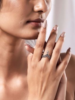 Voylla - Boho Tribe Starlit Oxidised Ring