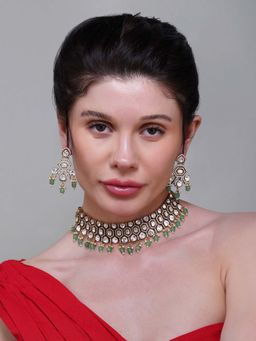 Beryachi - Aaravi Kundan Choker Necklace Set