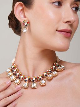 Beryachi - Aahana Multi Kundan Necklace Set