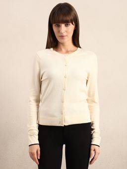 VERO MODA - Textured Cream Button-Up Cardigan