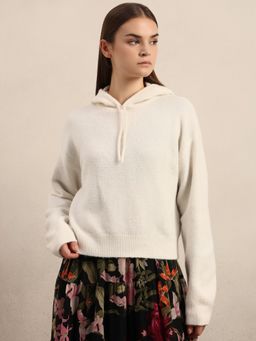 VERO MODA - Off White Hooded Sweatshirt