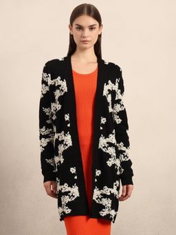 VERO MODA - Floral Longline Open Cardigan
