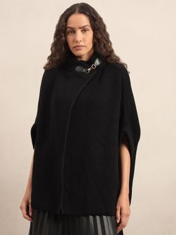 VERO MODA - Textured Black Knit Poncho