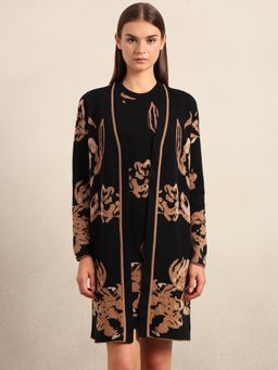 VERO MODA - Long Floral Front Open Cardigan
