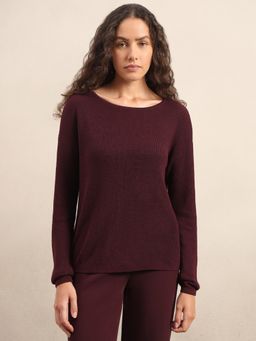 VERO MODA - Burgundy Fine Knit Sweater