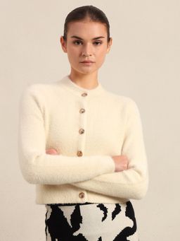 VERO MODA - Off-White Cropped Cardigan