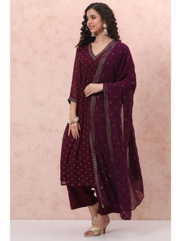 Rangriti - Purple Printed Dupatta