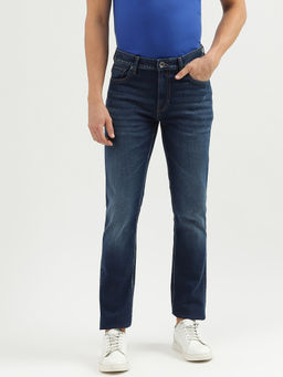 United Colors of Benetton - Men Solid Slim Straight Jeans Blue