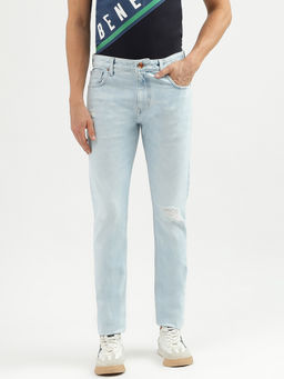 United Colors of Benetton - Men Solid Slim Tapered Fit Jeans Blue