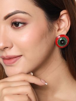 VIRAASI - Meenakari Enameling Oxidised Ethnic Stud Earrings