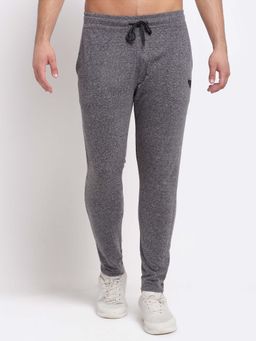 Club York - Men Grey Melange Solid Slim Fit Track Pant