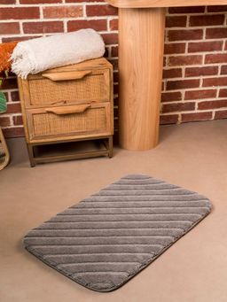 RALIA HOMES - The Tide Velora Ultra Plush Foam Padded Grey Bath Mat (M)