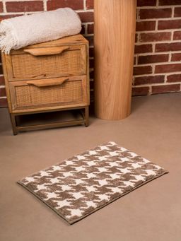 RALIA HOMES - The Cadence Foam Padded Taupe Bath Mat (S)