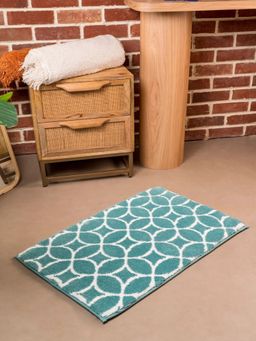 RALIA HOMES - The Halo Geometric Foam Green Bath Mat