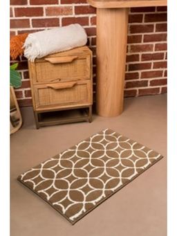 RALIA HOMES - The Halo Geometric Foam Beige Bath Mat