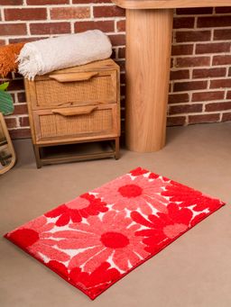 RALIA HOMES - The Sol Floral Bloom Red Bath Mat (M)