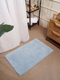 RALIA HOMES - Mora Solid Microfiber Blue Bath Mat