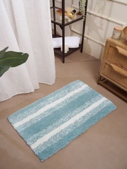 RALIA HOMES - Coastal Calm Plush Blue Bath Mat (M)