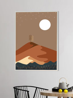 Nestroots - Escape To Your Happy Place Wall Painting White Floating Frame