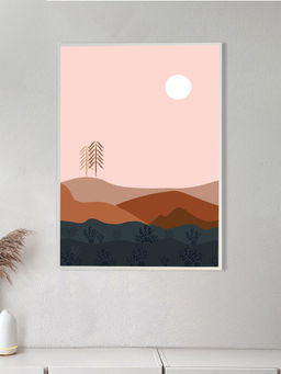 Nestroots - Golden Hour Dreamscape Wall Painting White Floating Frame