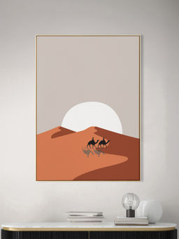 Nestroots - Light Chasing Shadows Wall Painting Gold Floating Frame