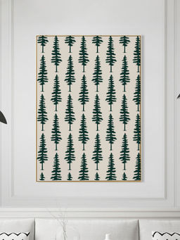 Nestroots - Whispering Pines Wall Painting Gold Floating Frame