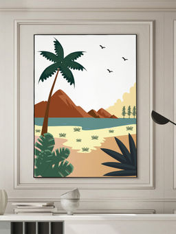Nestroots - Coastal Rhapsody Wall Painting Black Floating Frame
