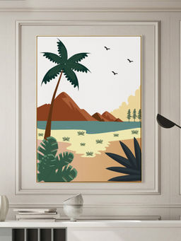 Nestroots - Coastal Rhapsody Wall Painting Gold Floating Frame