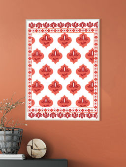 Nestroots - Mughal Bazaar Bustle Wall Painting White Floating Frame