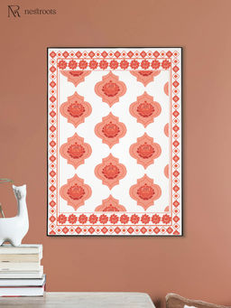 Nestroots - Mughal Bazaar Floral Motifs Wall Painting Black Floating Frame