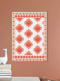 Nestroots - Mughal Bazaar Floral Motifs Wall Painting Gold Floating Frame