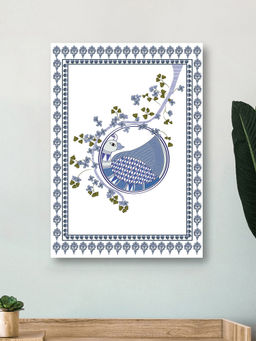 Nestroots - Whispers Of The Indigo Moon Wall Painting Multi-Color Canvas Stretch