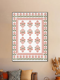 Nestroots - A Royal Welcome In Orange Splendor Wall Painting Black Floating Frame