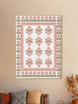 Nestroots - A Royal Welcome In Orange Splendor Wall Painting Gold Floating Frame