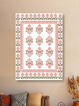 Nestroots - A Royal Welcome In Orange Splendor Wall Painting Multi-Color Canvas Stretch