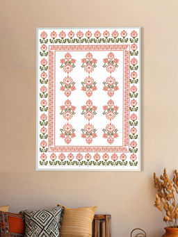 Nestroots - A Royal Welcome In Orange Splendor Wall Painting White Floating Frame