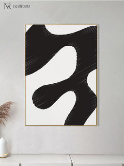 Nestroots - A Labyrinth Of Ink Wall Painting Gold Floating Frame