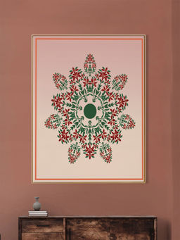 Nestroots - Rhythm of the Soul Wall Painting Gold Floating Frame